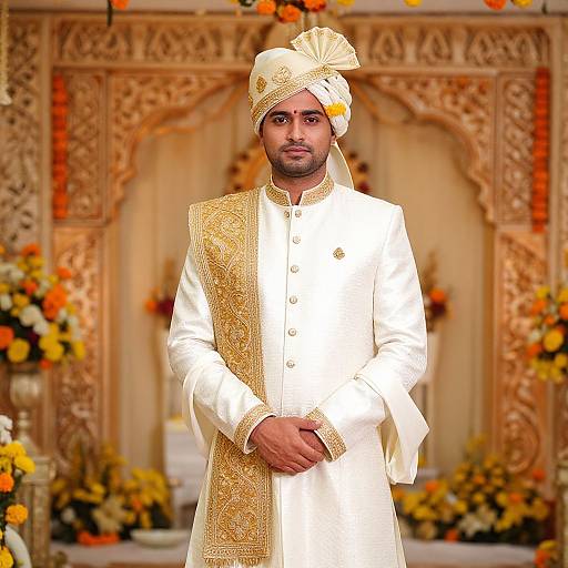 Traditional Bengali Groom Wedding Attire