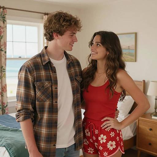 Casual Couple in a Cozy Room