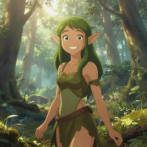 Smiling Forest Dryad Comic Portrait