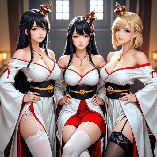 Three Girls in Creative Cosplay Outfits