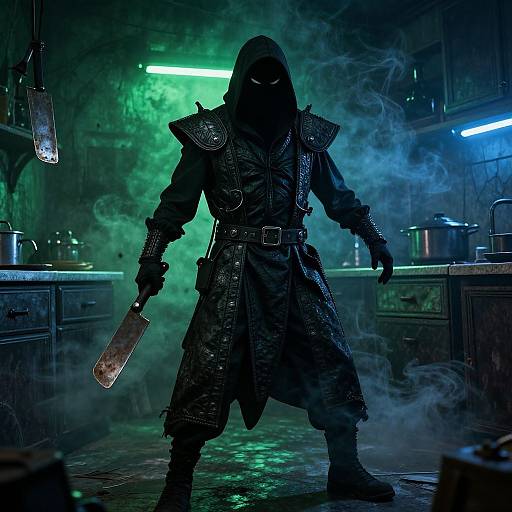 Haunted Kitchen Horror Silhouette