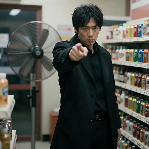 Dramatic Portrait in Convenience Store Setting