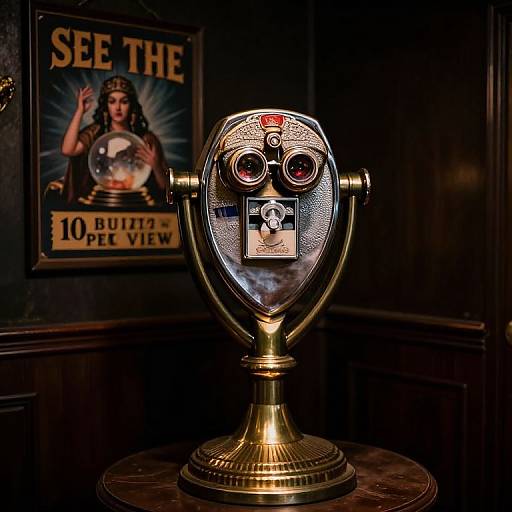 Vintage Brass Binoculars with Oracle Sign