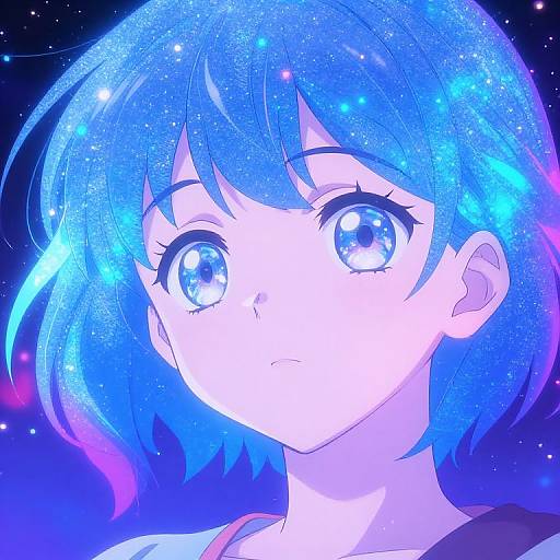 Anime AI Avatar in Neon Cyberspace
