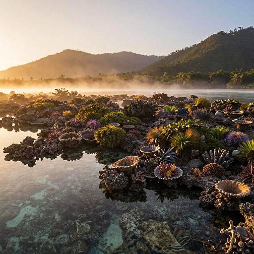 Sunlit Tropical Coral Reef Lagoon