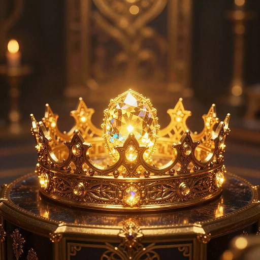 Glowing Gem in Ancient King's Crown