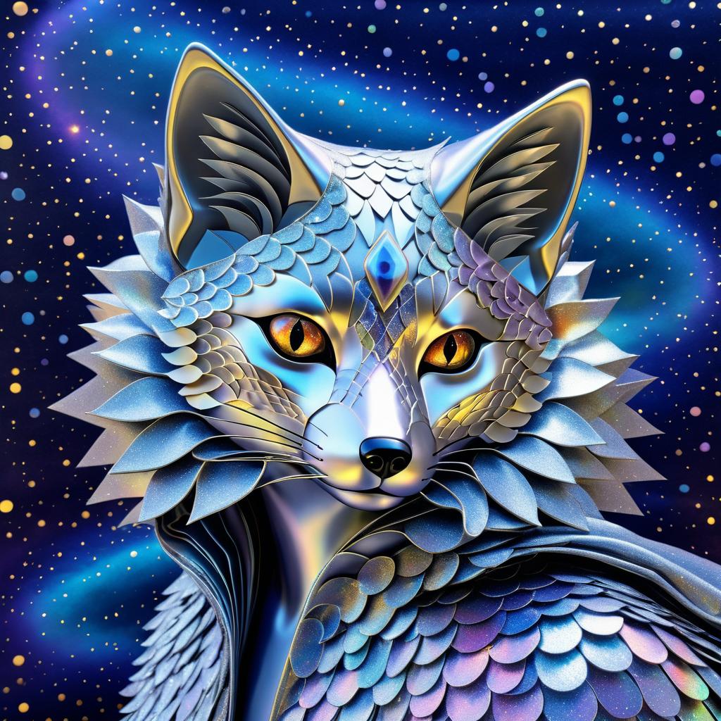 Surrealist Fox in Psychedelic Fashion