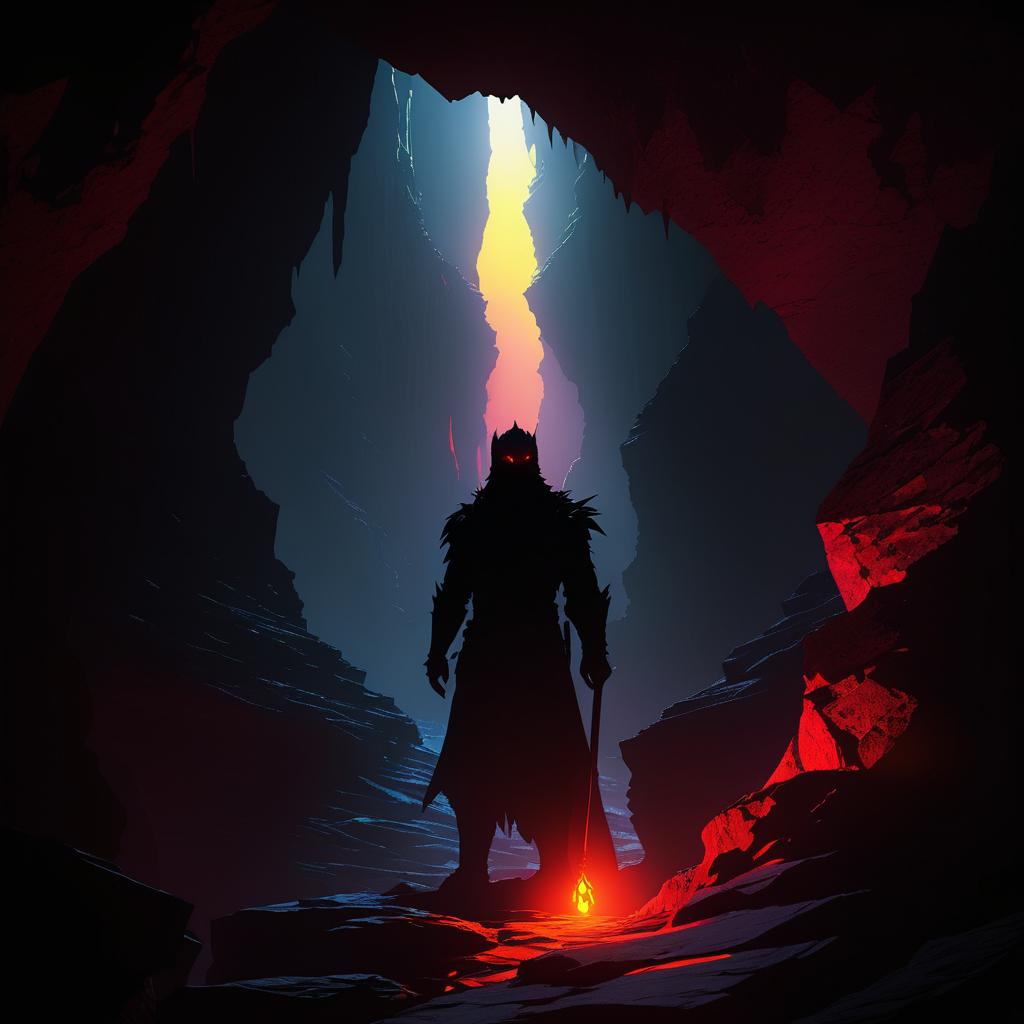 Eerie Shadow in Crimson Cave