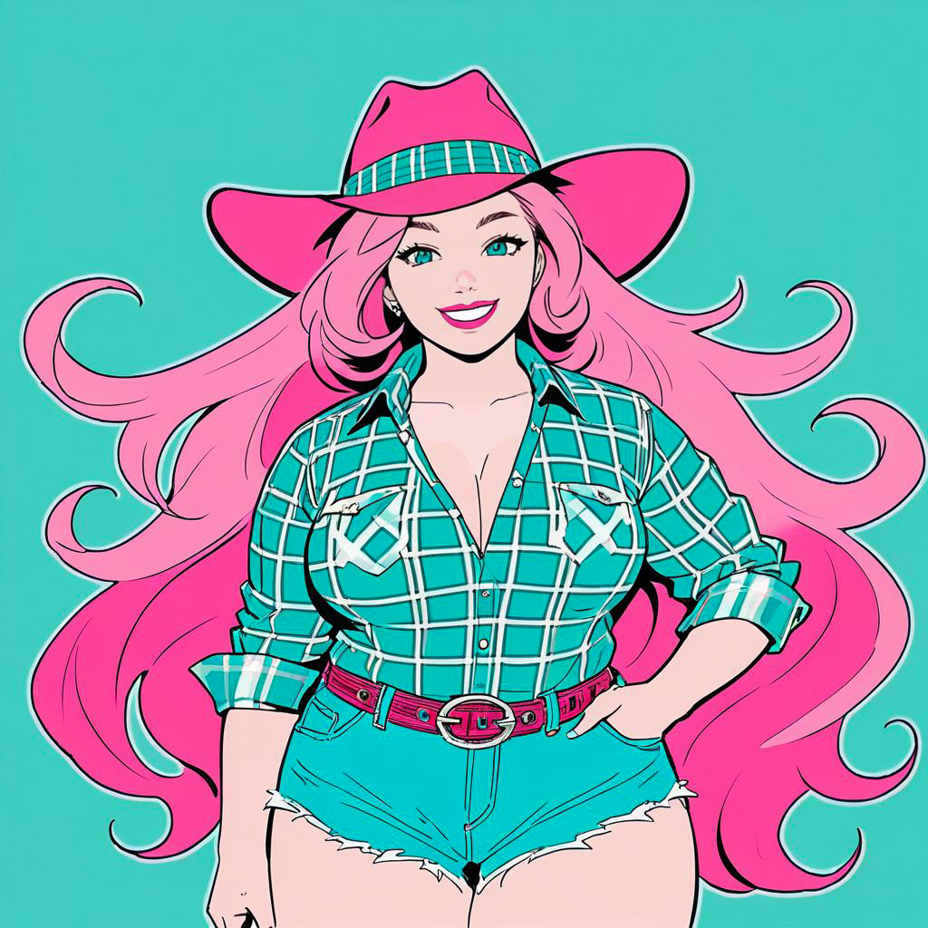 Stylish Cowgirl Beast-Woman Illustration