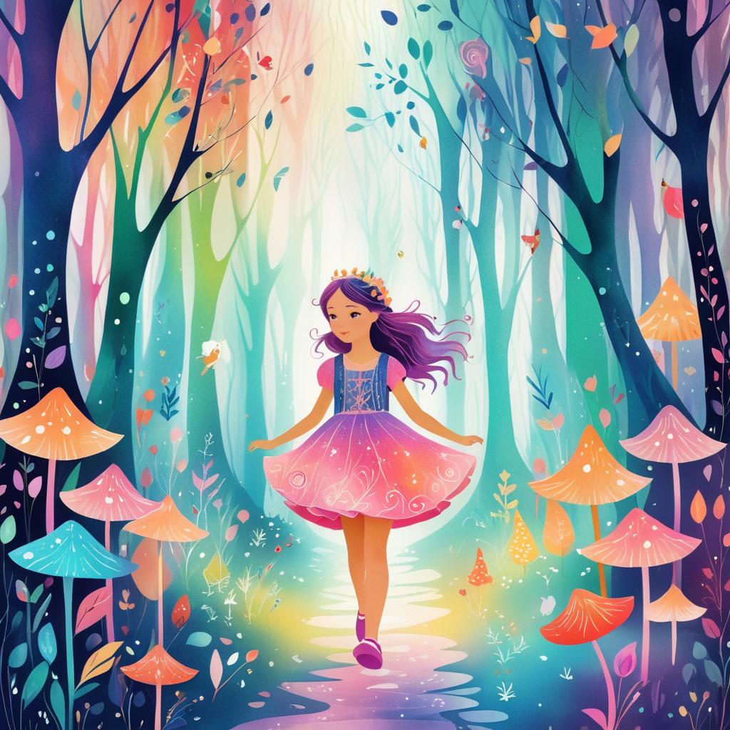 Whimsical Forest Adventure with a Young Girl