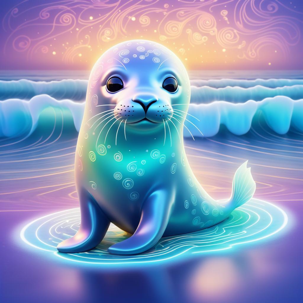 Dreamlike Seal in Ethereal Colors