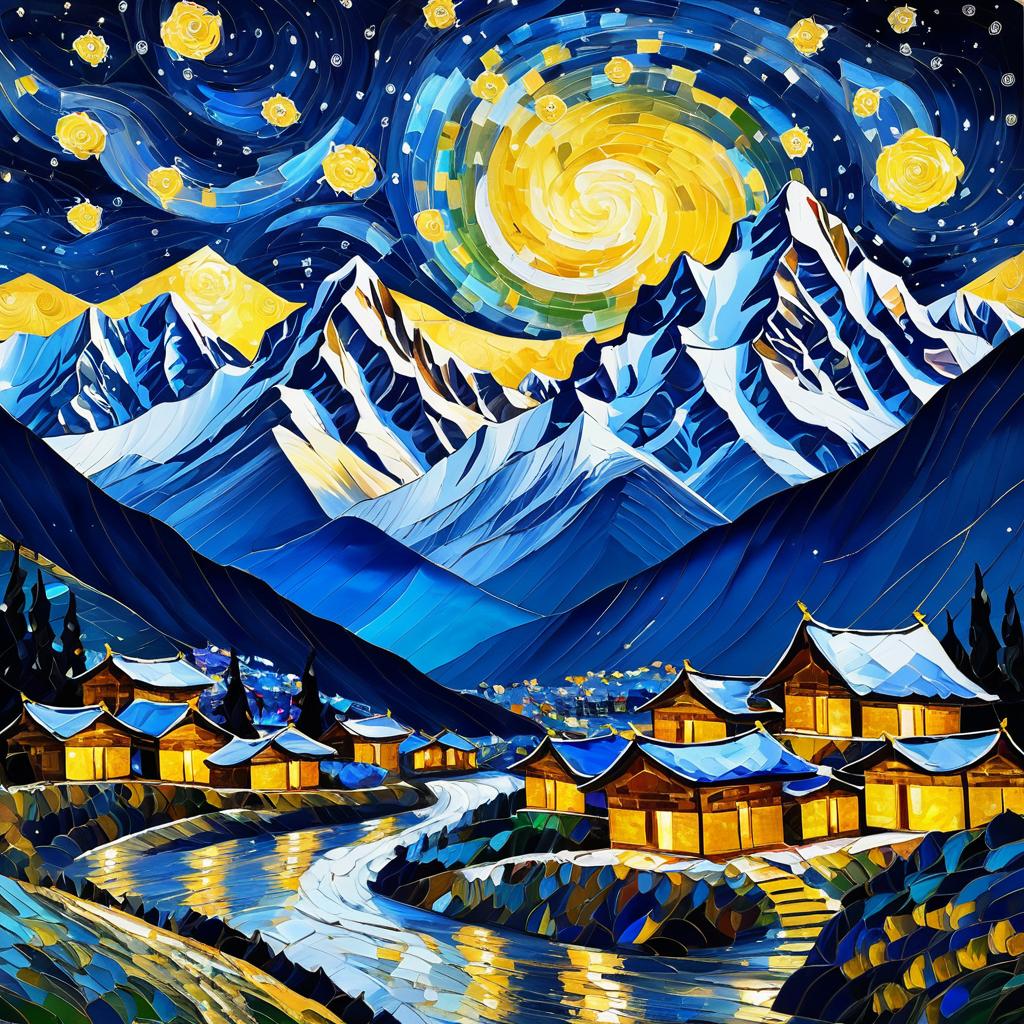 Starry Night Over Himalayan Peaks