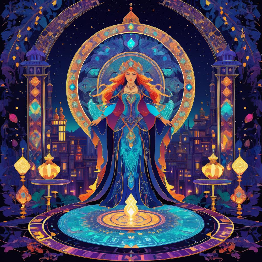 Otherworldly Tarot Marketplace in Pixel Art