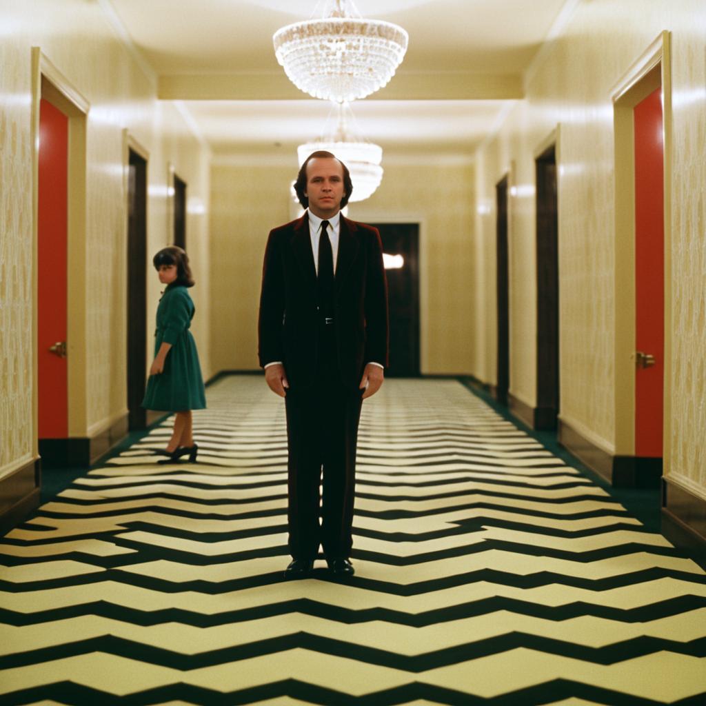 Vintage Cinematic Still from The Shining