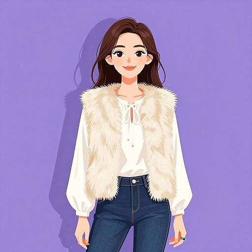 Smiling Woman in Casual Chic Outfit