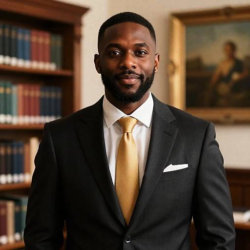 Stylish Man in Library Setting