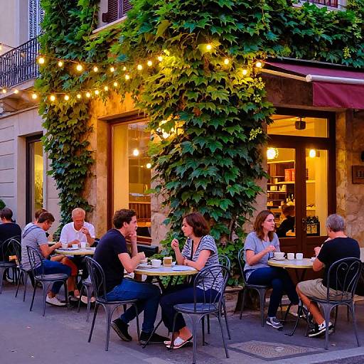Romantic Outdoor Café Corner at Dusk