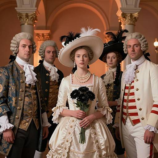 Group in 18th Century Elegant Attire