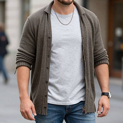 Fit European Man in Street Style