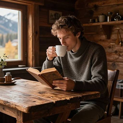 Cozy Mountain Cabin Morning Scene