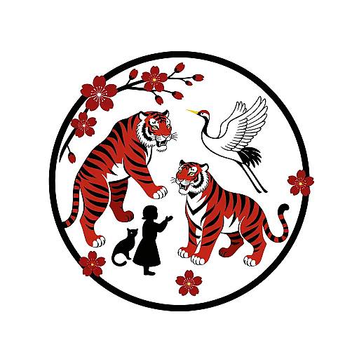 Elegant Asian Family Crest Emblem