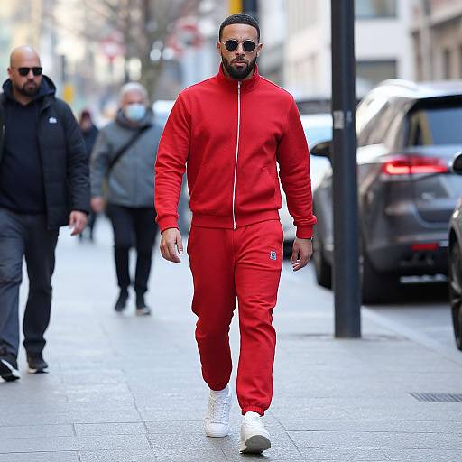 Man in Red Money Heist Jumpsuit