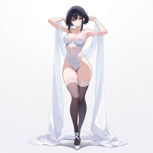 Elegant Woman in Lingerie Ballet Pose Elegant Woman in Lingerie Ballet Pose