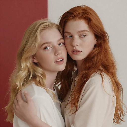 Intimate Embrace of Two Young Women