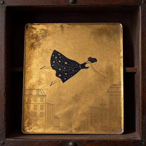 Minimalist Artifact with Starry Woman