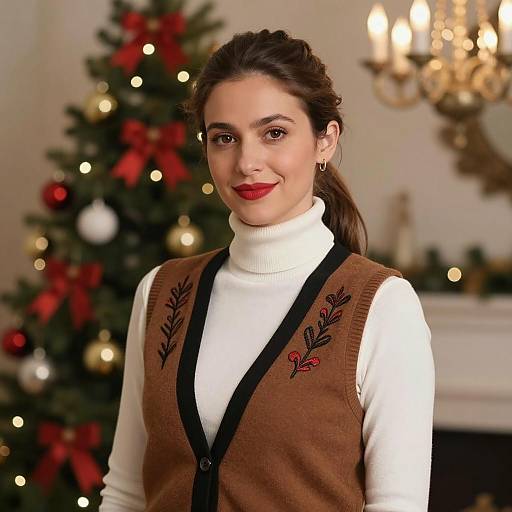 Woman in Christmas Party Outfit