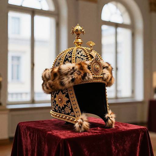 Tsar Hat on Velvet Pedestal