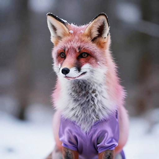 Elegant European Fox in Winter Forest