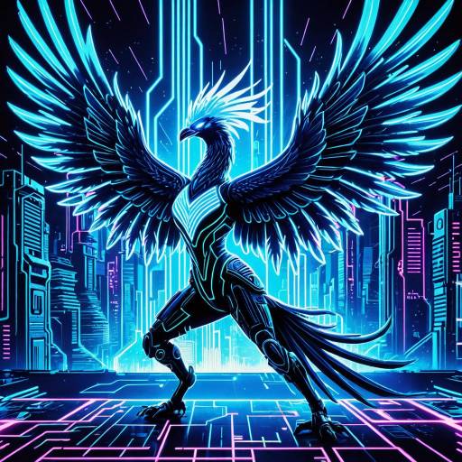 Neon Phoenix in Cyberpunk Paradise