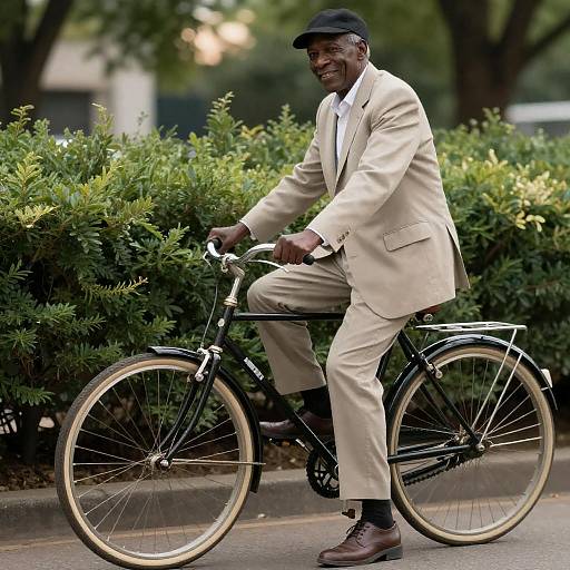 Radiant Elder on Vintage Bicycle