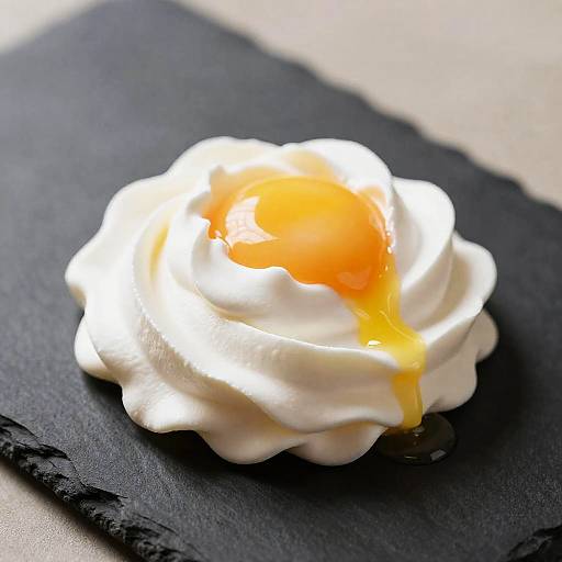 Cloud Egg on Black Slate Soft Focus