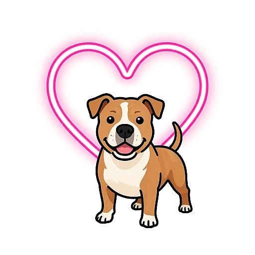 Neon Heart Crazy for Pit Bulls Sticker