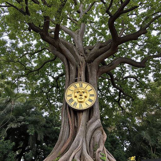 Colossal Tree Clock with Roman Numerals