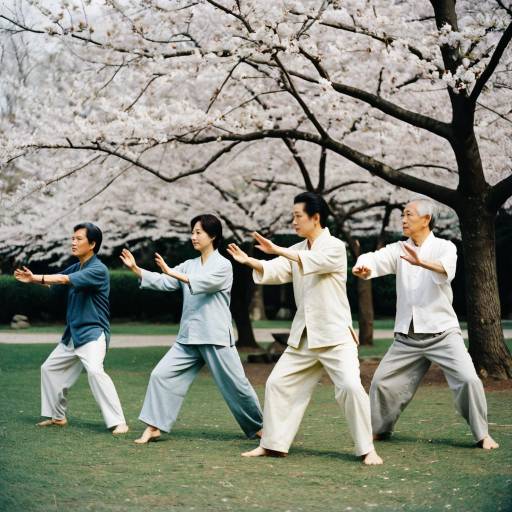 Senior Friends Practicing Tai Chi Outdoors