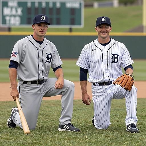 Baseball Players on Grassy Field Scene