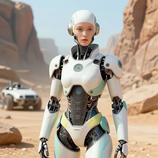 Hyperrealistic Android Scout Portrait