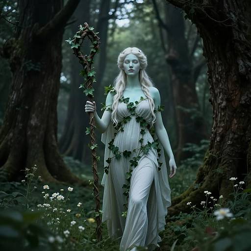 Serene Greek Forest Goddess
