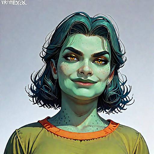 3D Render of Smirking Female Ogre Character