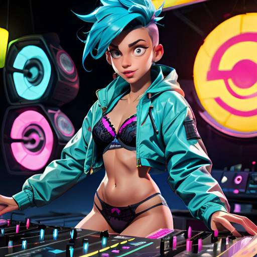 Vibrant Digital DJ Art with Colorful Flair