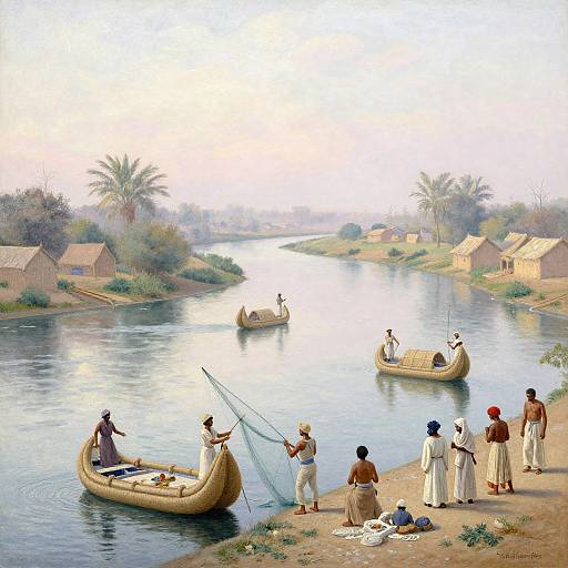 Mesopotamian River Confluence at Dawn