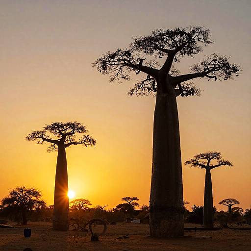 Baobab Trees at Sunset in Gambia