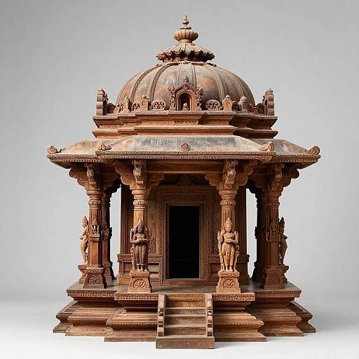 17th Century Indian Wood Carved Jain Shrine