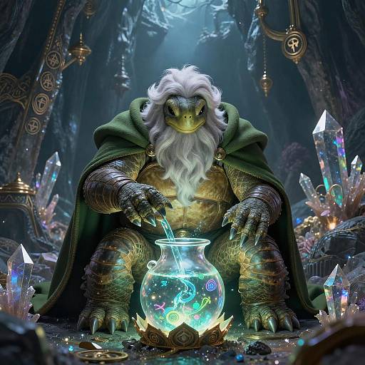 Mystical Turtle Wizard in Crystal Cavern