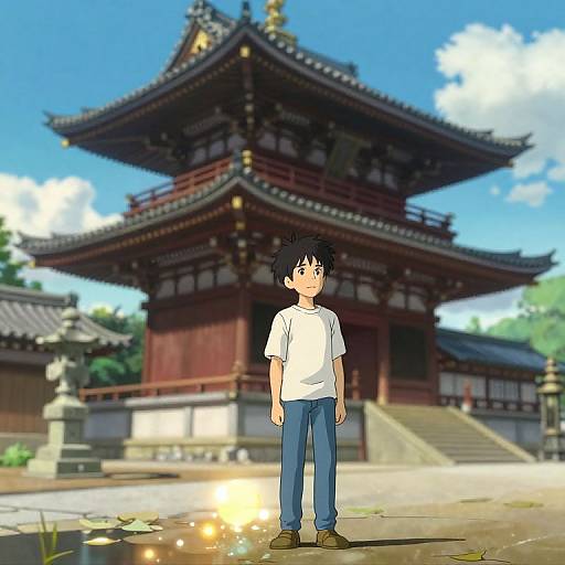 Tilt-Shift Boy at Japanese Temple