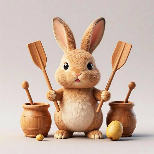 Ultra-Realistic Chibi Rabbit 3D Model