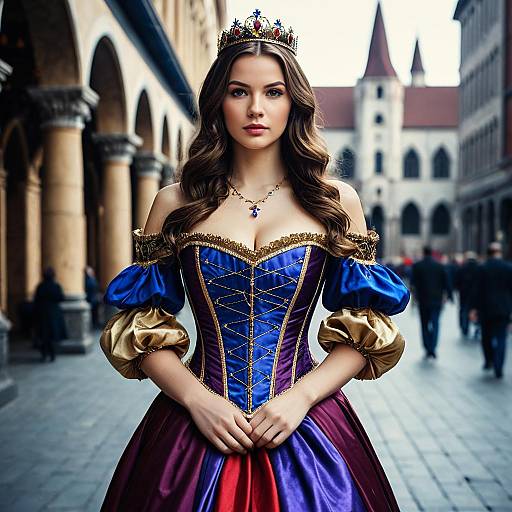 Young Woman in Royal Princess Costume